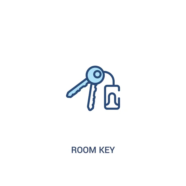 房间钥匙概念2彩色图标。简单线元素说明 — 图库矢量图片