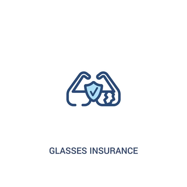 Glasses insurance concept 2 colored icon. simple line element il — Stock Vector