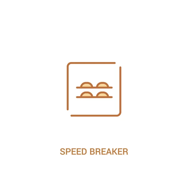 Speedbreaker-Konzept 2 farbiges Symbol. einfaches Linienelement Unlust — Stockvektor