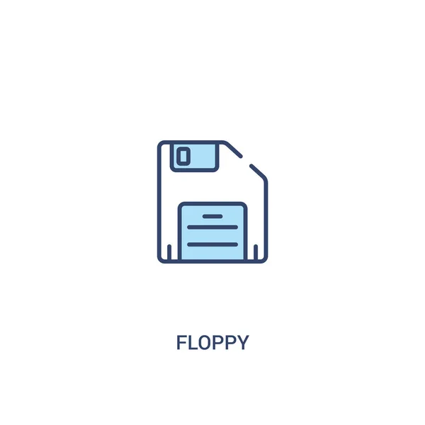 Floppy concept 2 gekleurd icoon. eenvoudige illustratie van het lijn element. — Stockvector