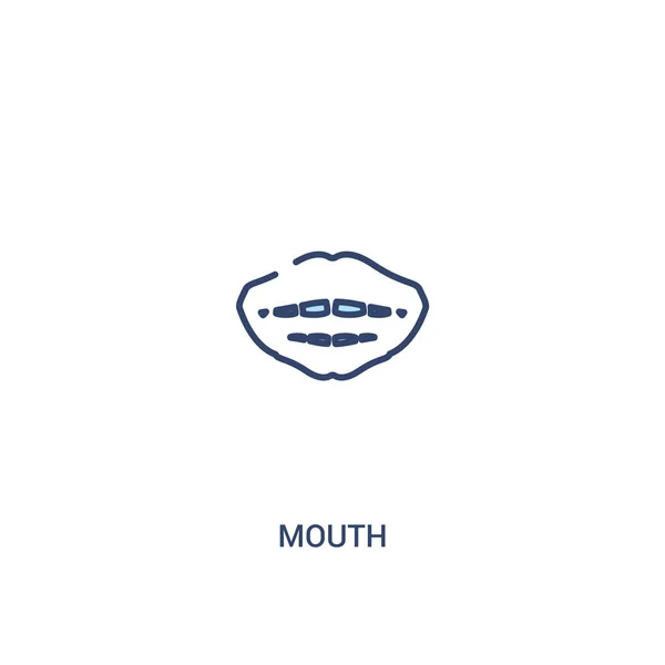 Concepto de boca 2 icono de color. ilustración simple elemento de línea . — Vector de stock