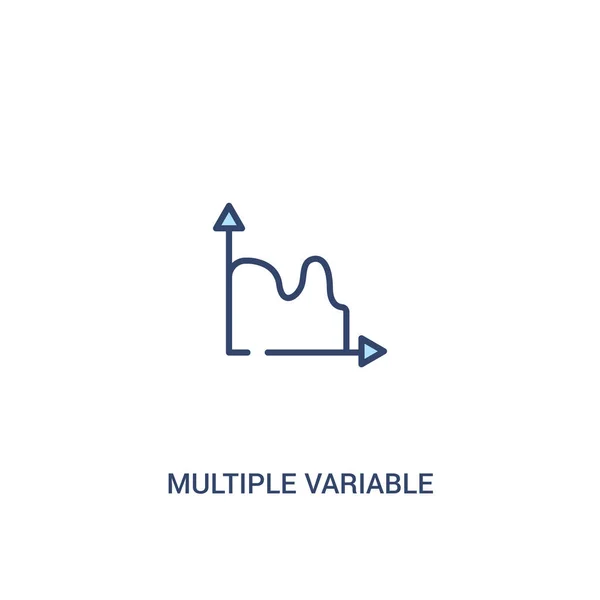Mehrere variable kontinuierliche Diagramm-Konzept 2 farbiges Symbol. Einfachheit — Stockvektor