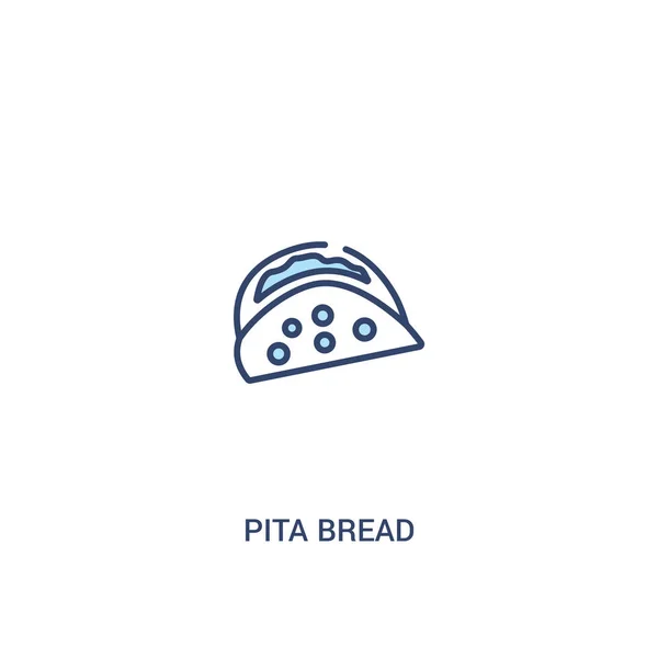 Concepto de pan pita 2 icono de color. elemento de línea simple illustrat — Vector de stock