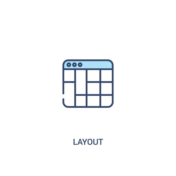Layout-Konzept 2 farbiges Symbol. einfache Linienelement-Illustration. — Stockvektor