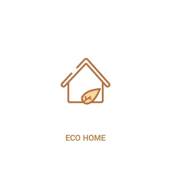 Eco home concept 2 icône de couleur. illustration d'élément de ligne simple — Image vectorielle