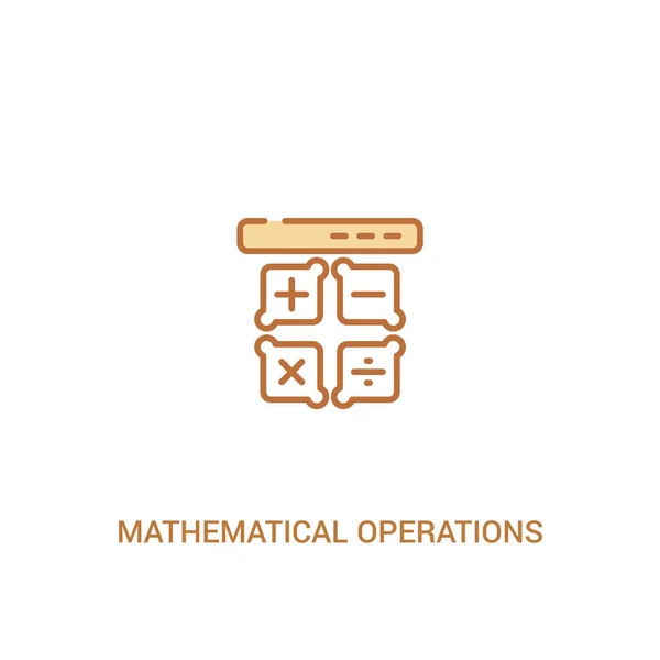 수학 연산 개념 2 컬러 아이콘. 간단한 라인 엘렘 — 스톡 벡터