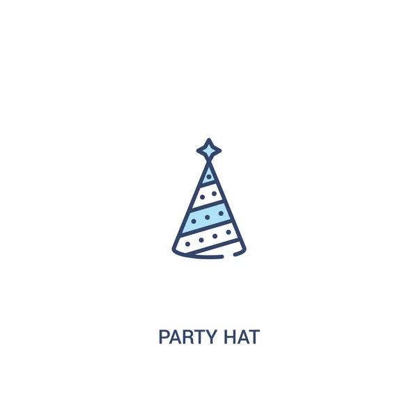 Partyhatt koncept 2 färgad ikon. enkelt linjeelement ILLUSTRATI — Stock vektor