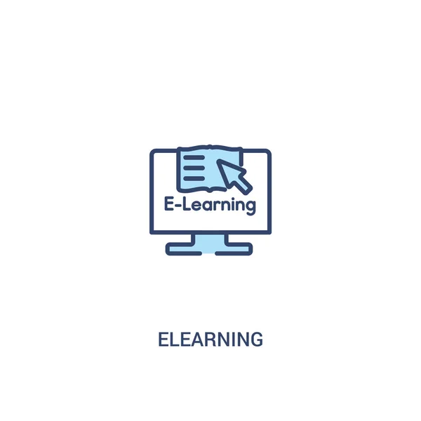 Elearning concept 2 colored icon. simple line element illustrati — Stock Vector