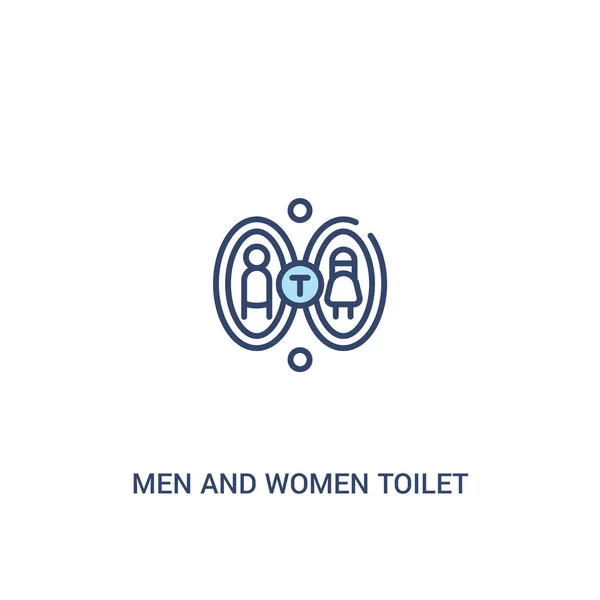Чоловіки і жінки концепція туалету 2 кольорові значки. простий елемент лінії — стоковий вектор