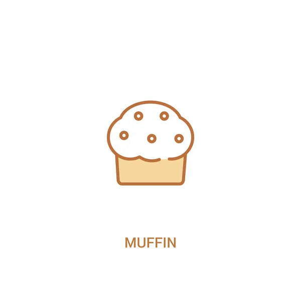 Koncepcja Muffin 2 kolorowa ikona. Prosta ilustracja elementu linii. — Wektor stockowy