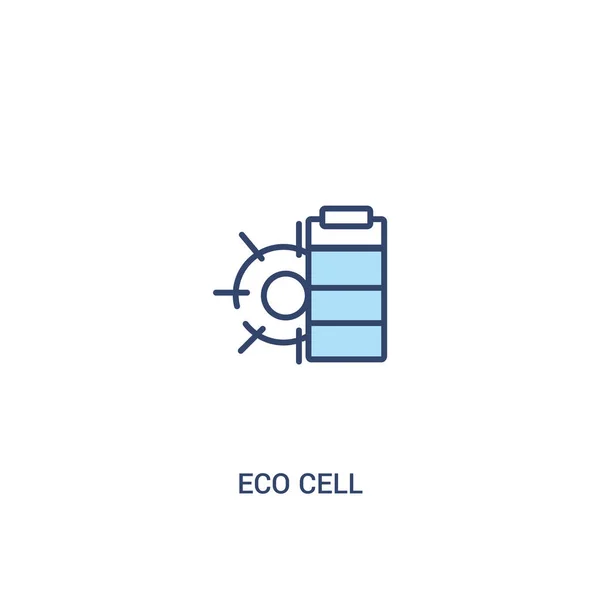 Eco cell concept 2 farbiges Symbol. einfaches Linienelement illustratio — Stockvektor