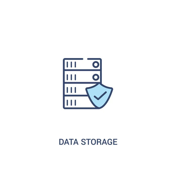 Datalagring koncept 2 färgad ikon. enkelt linjeelement illustr ation — Stock vektor