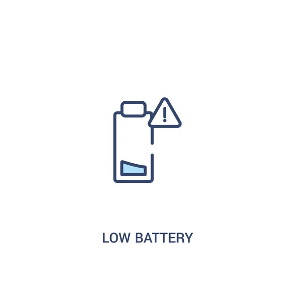 Concept de batterie faible icône de couleur 2. élément de ligne simple illustra — Image vectorielle