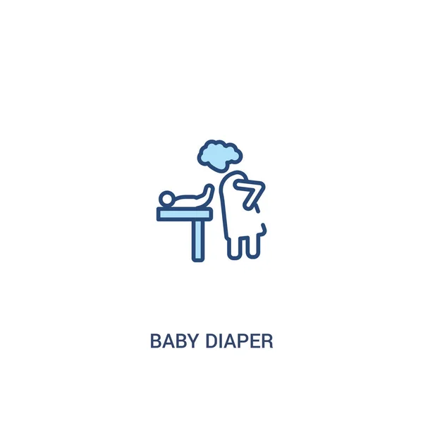 Bebek bezi kavramı 2 renkli simgesi. basit çizgi elemanı illustra — Stok Vektör