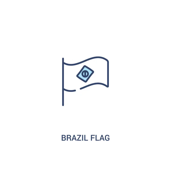 Brazil flag concept 2 colored icon. simple line element illustra — Stock Vector