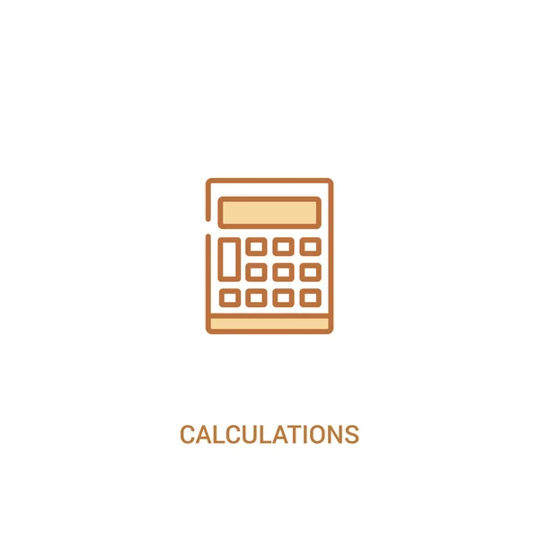 Concepto de cálculos 2 icono de color. elemento de línea simple illustr — Vector de stock