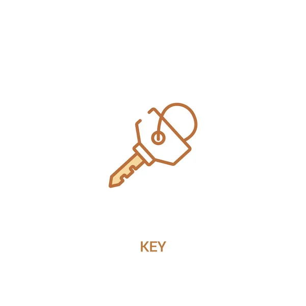 Key concept 2 colored icon. simple line element illustration. ou — Stock Vector