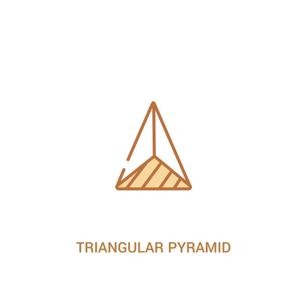 Pirámide triangular desde el concepto de vista superior 2 icono de color. simple — Archivo Imágenes Vectoriales