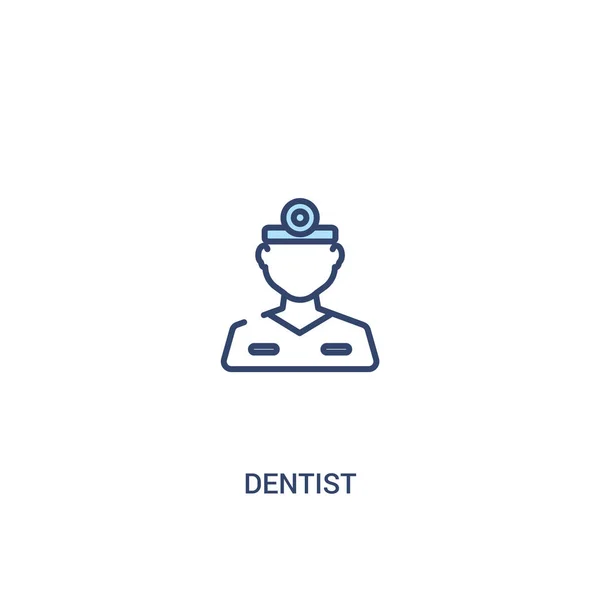 Conceito dentista 2 ícone colorido. ilustração de elemento de linha simples — Vetor de Stock