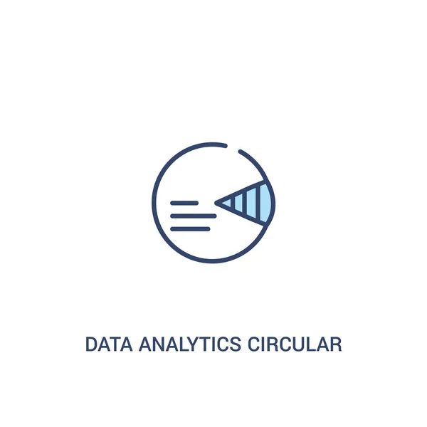 Análise de dados conceito circular 2 ícone colorido. elem linha simples — Vetor de Stock