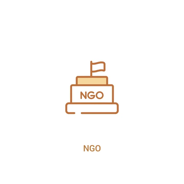Ngoコンセプト2色のアイコン。単純な線要素のイラスト。Ou — ストックベクタ