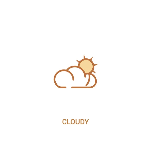 Cloudy concept 2 colored icon. simple line element illustration. — Stock Vector