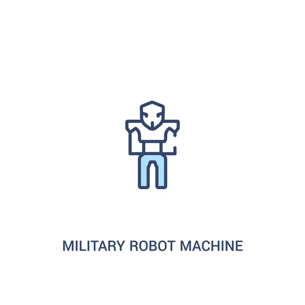 Concepto de máquina robot militar 2 icono de color. línea simple eleme — Vector de stock