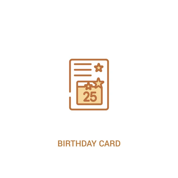 Concepto de tarjeta de cumpleaños 2 icono de color. línea simple elemento illust — Vector de stock