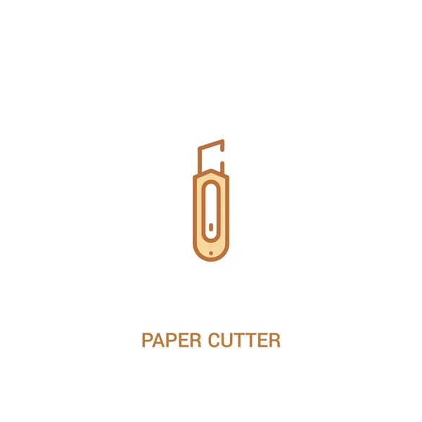 剪纸机概念2彩色图标。简单线元素虚线 — 图库矢量图片
