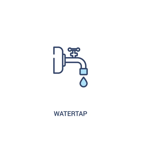 Koncepcja watertap 2 kolorowa ikona. prosty element linii ilustratio — Wektor stockowy