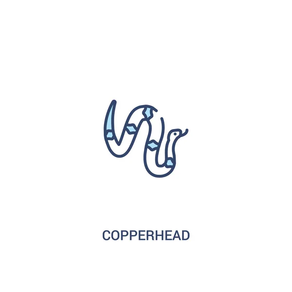 Copperhead concept 2 colored icon. simple line element illustrat — Stock Vector