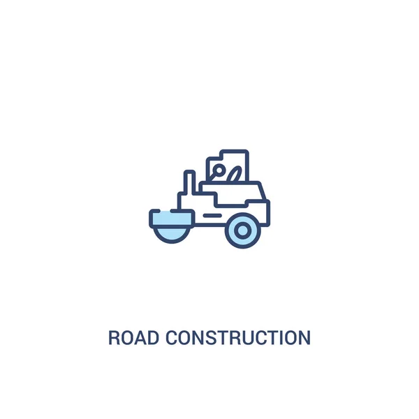 Concepto de construcción de carreteras 2 icono de color. elemento de línea simple il — Vector de stock