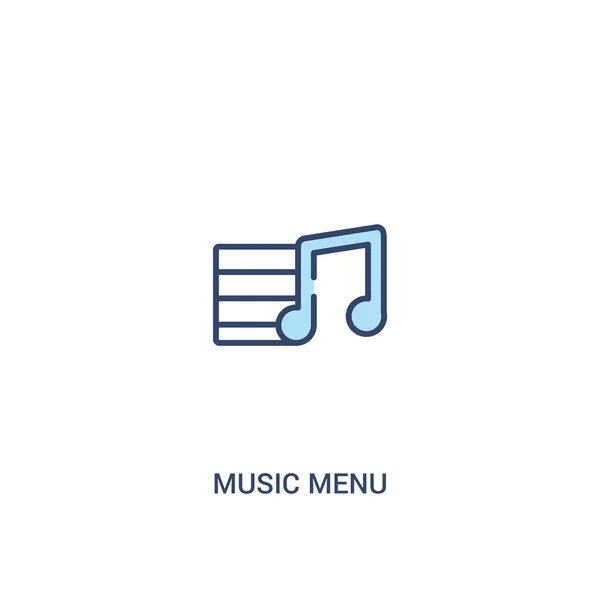 Muziek menu concept 2 gekleurd icoon. eenvoudig lijn element illustrat — Stockvector