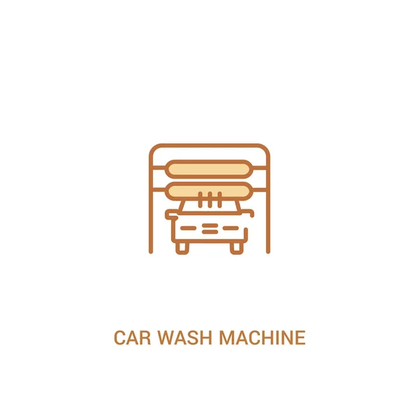 Voiture machine à laver concept 2 icône de couleur. élément de ligne simple mal — Image vectorielle