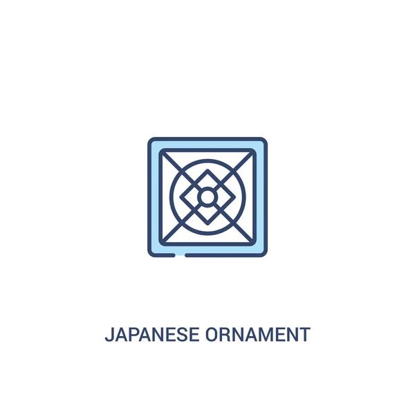 Concept d'ornement japonais 2 icône de couleur. élément de ligne simple il — Image vectorielle