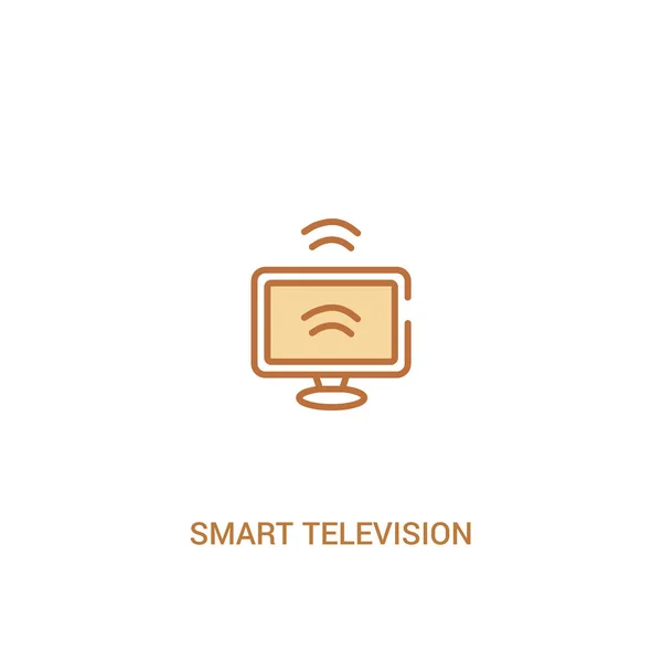 Smart TV koncepcja 2 kolorowa ikona. prosty element linii chory — Wektor stockowy