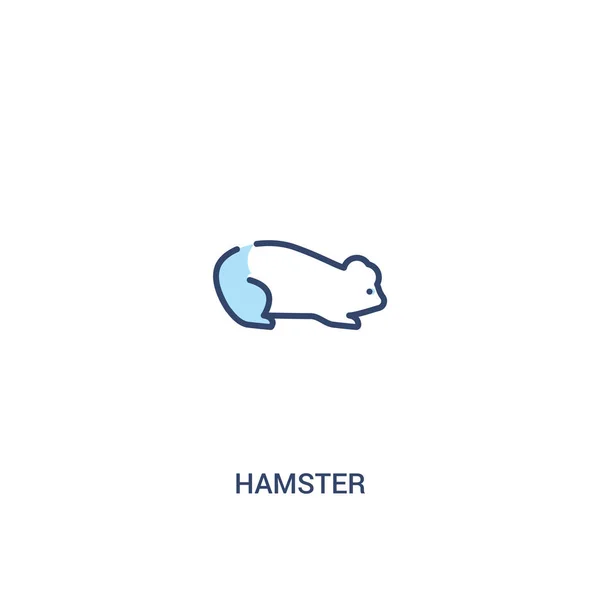 Concepto de hámster 2 icono de color. ilustración simple elemento de línea — Vector de stock