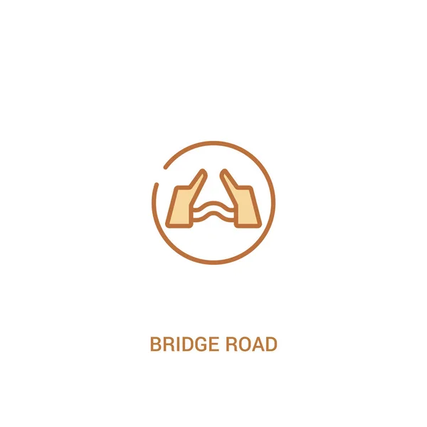 Puente de carretera concepto 2 icono de color. elemento de línea simple illustra — Vector de stock