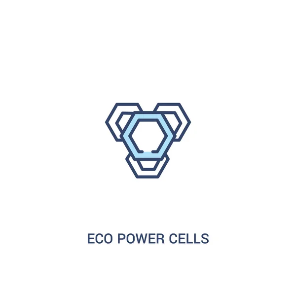 Eco power cells concept 2 icône de couleur. élément de ligne simple illu — Image vectorielle