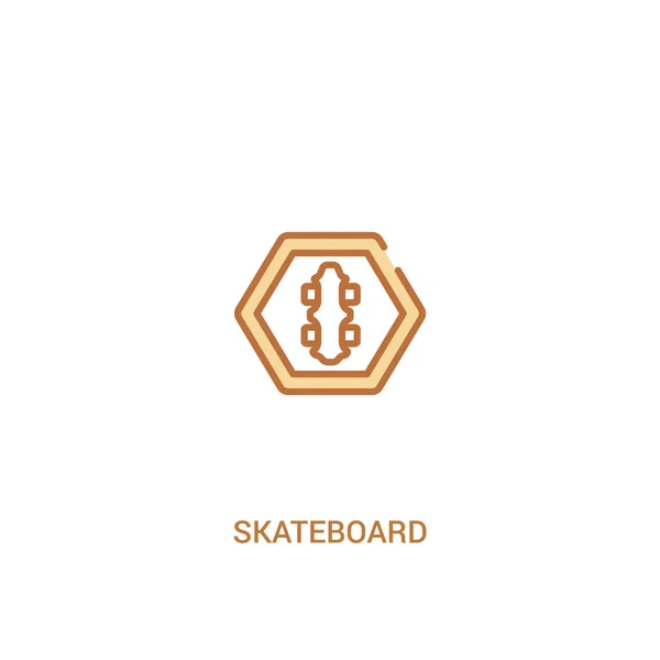 스케이트 보드 개념 2 컬러 아이콘. 단순 선 요소 일러스트레이터 — 스톡 벡터
