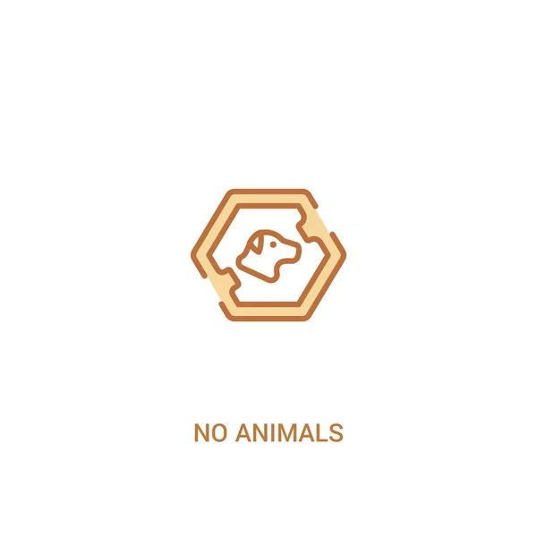 Žádná zvířata koncept 2 Barevná ikona. jednoduchý linkovou prvek ilustruna — Stockový vektor