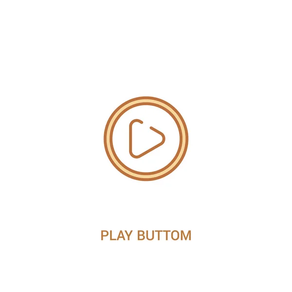 Jouer concept buttom 2 icône de couleur. élément de ligne simple illustra — Image vectorielle
