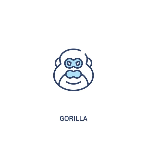 Gorila koncept 2 Barevná ikona. jednoduchá čára, ilustrace — Stockový vektor