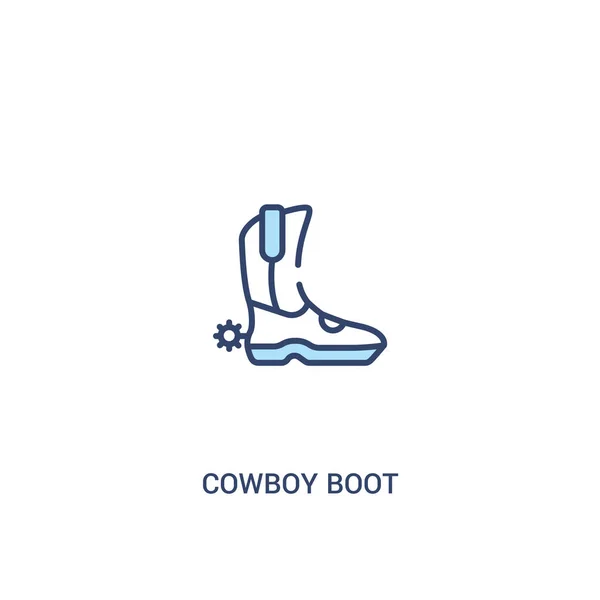 Cowboy bota conceito 2 ícone colorido. elemento de linha simples illustra — Vetor de Stock