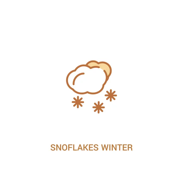 スノフレーク冬雲コンセプト2色のアイコン。シンプルなラインエレム — ストックベクタ