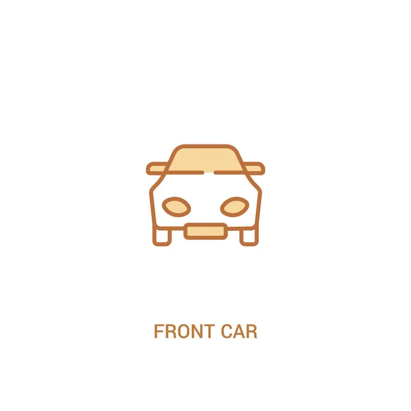 Front car concept 2 colored icon. simple line element illustrati — Stock Vector