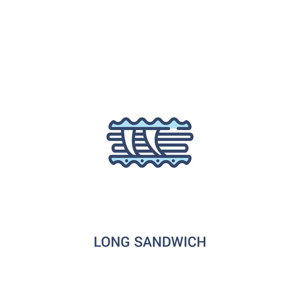 Concepto de sándwich largo 2 icono de color. línea simple elemento illust — Archivo Imágenes Vectoriales