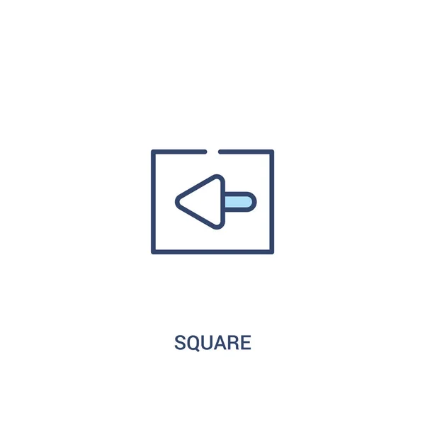 Kwadratowy koncepcji 2 kolorowe ikony. Prosta ilustracja elementu linii. — Wektor stockowy