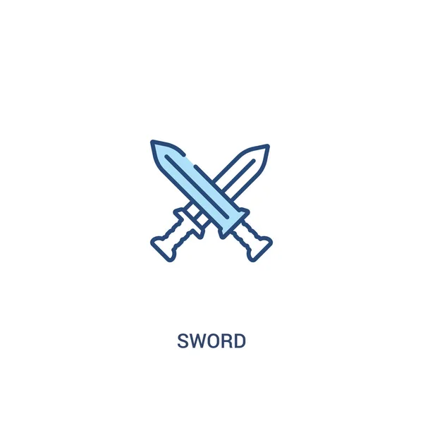 Concepto de espada 2 icono de color. ilustración simple elemento de línea . — Archivo Imágenes Vectoriales