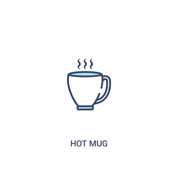 Hot mug concept 2 colored icon. simple line element illustration — Stock Vector